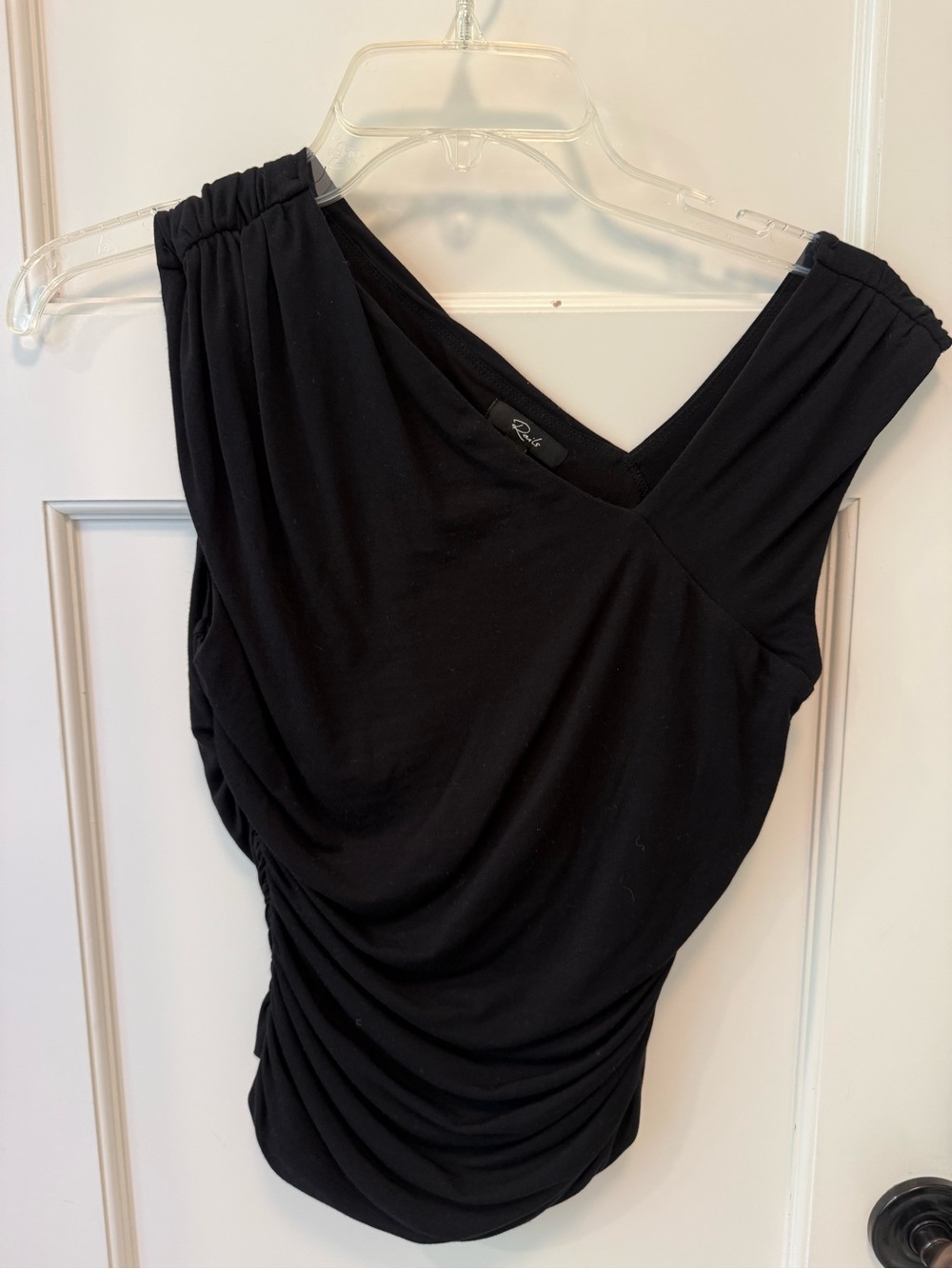 Rails Black One-Shoulder Draped Top